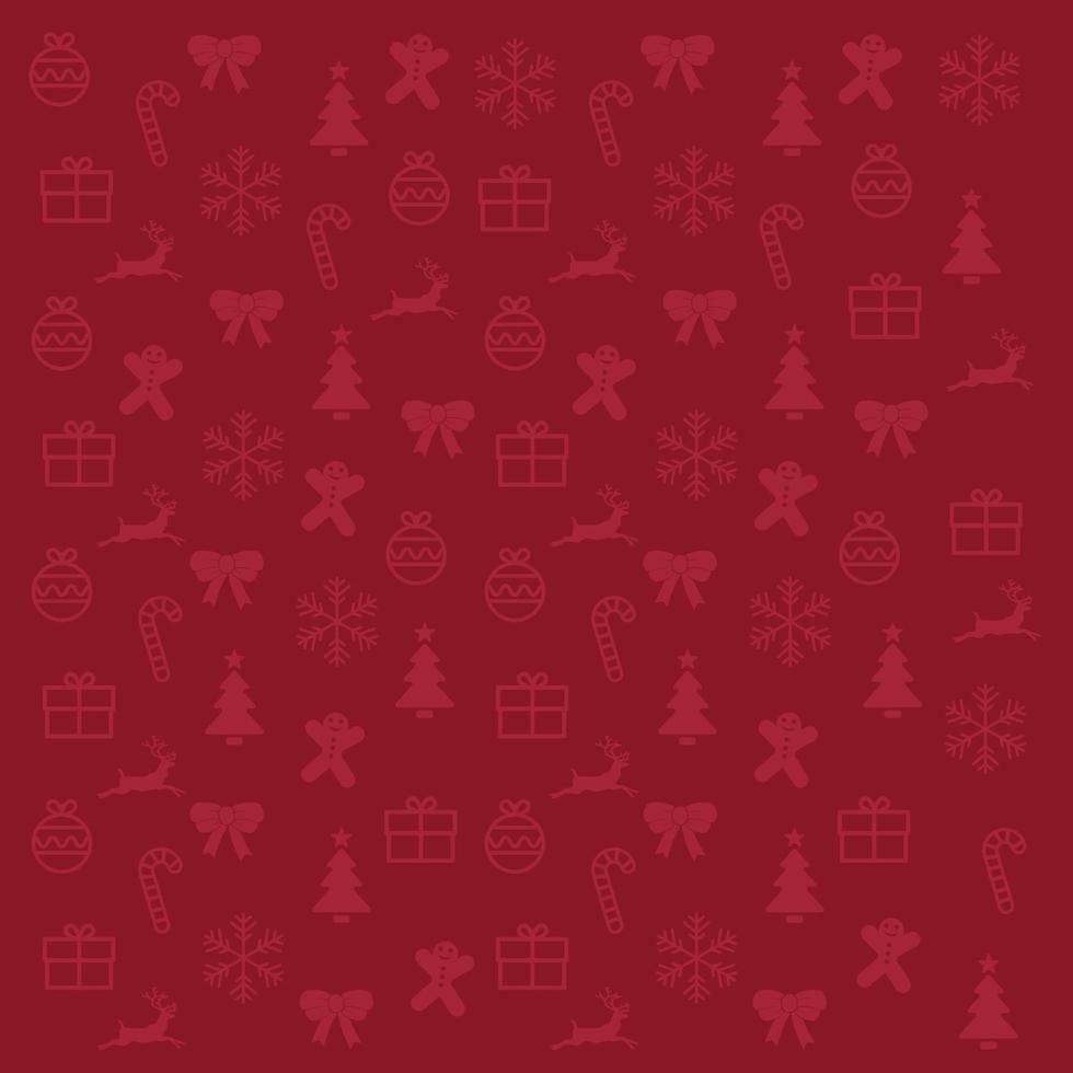 Red Background With Christmas Decorations vector