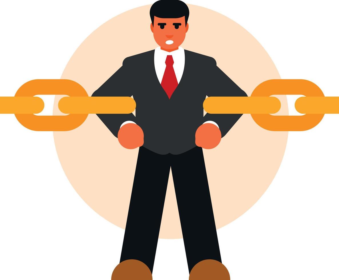 Strong Businessman, Isolated Background. vector