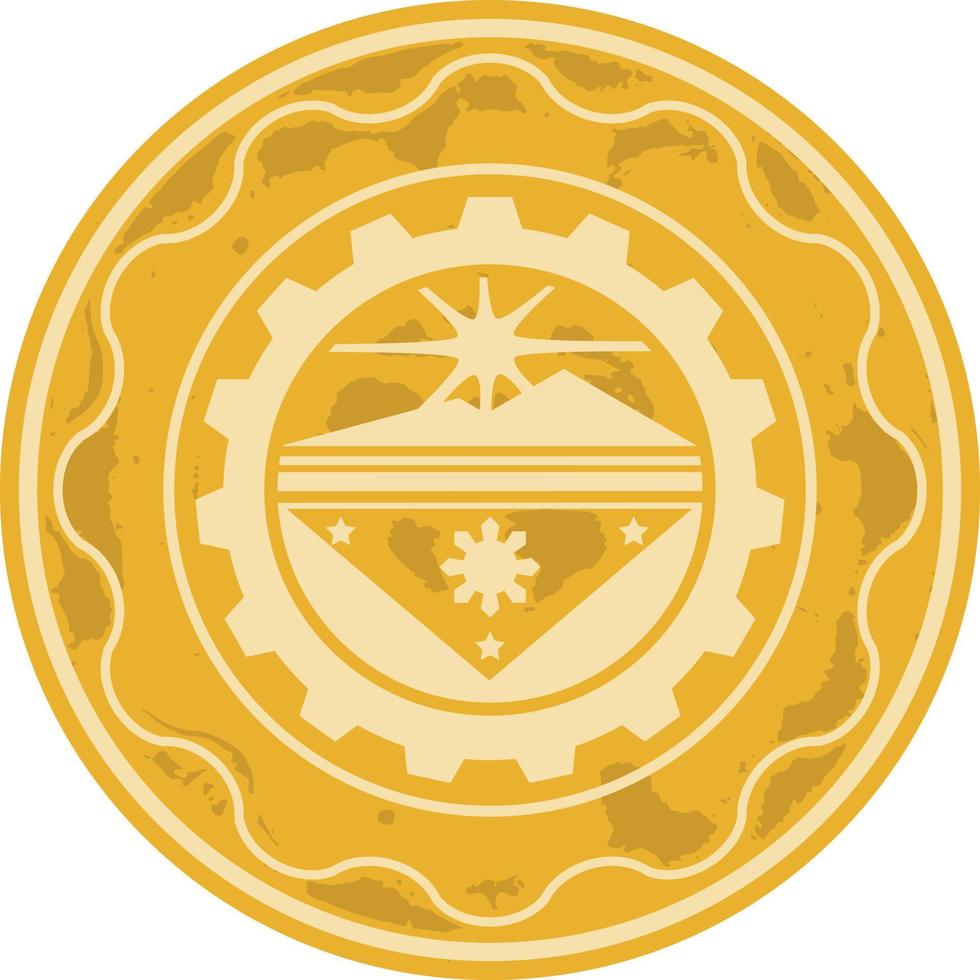 Golden Coin Vector, Isolated Background. vector
