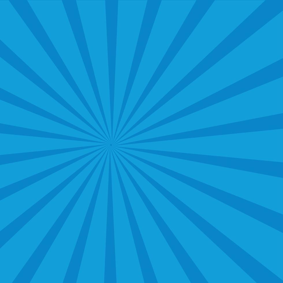 Blue Radial Beams, Vector Clip Art