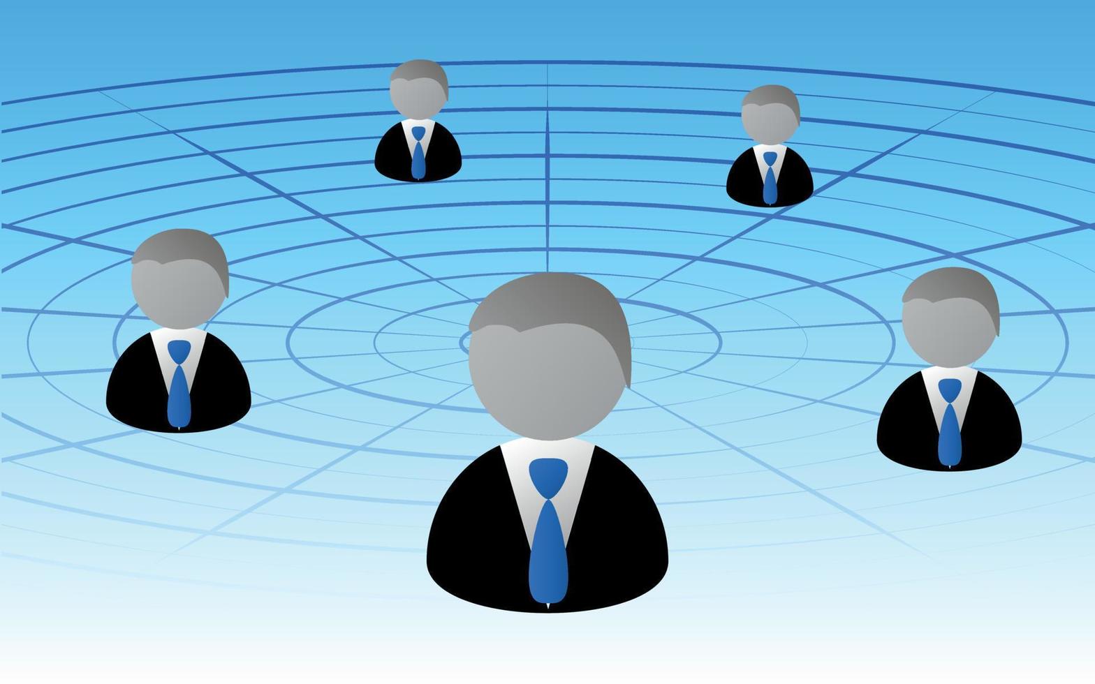 Businessmen Network, Isolated Background. vector