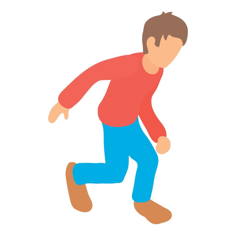 Walking man icon isometric vector. Faceless young person in casual clothes icon vector