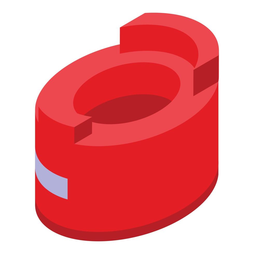 Red kid toilet icon isometric vector. Baby toy vector