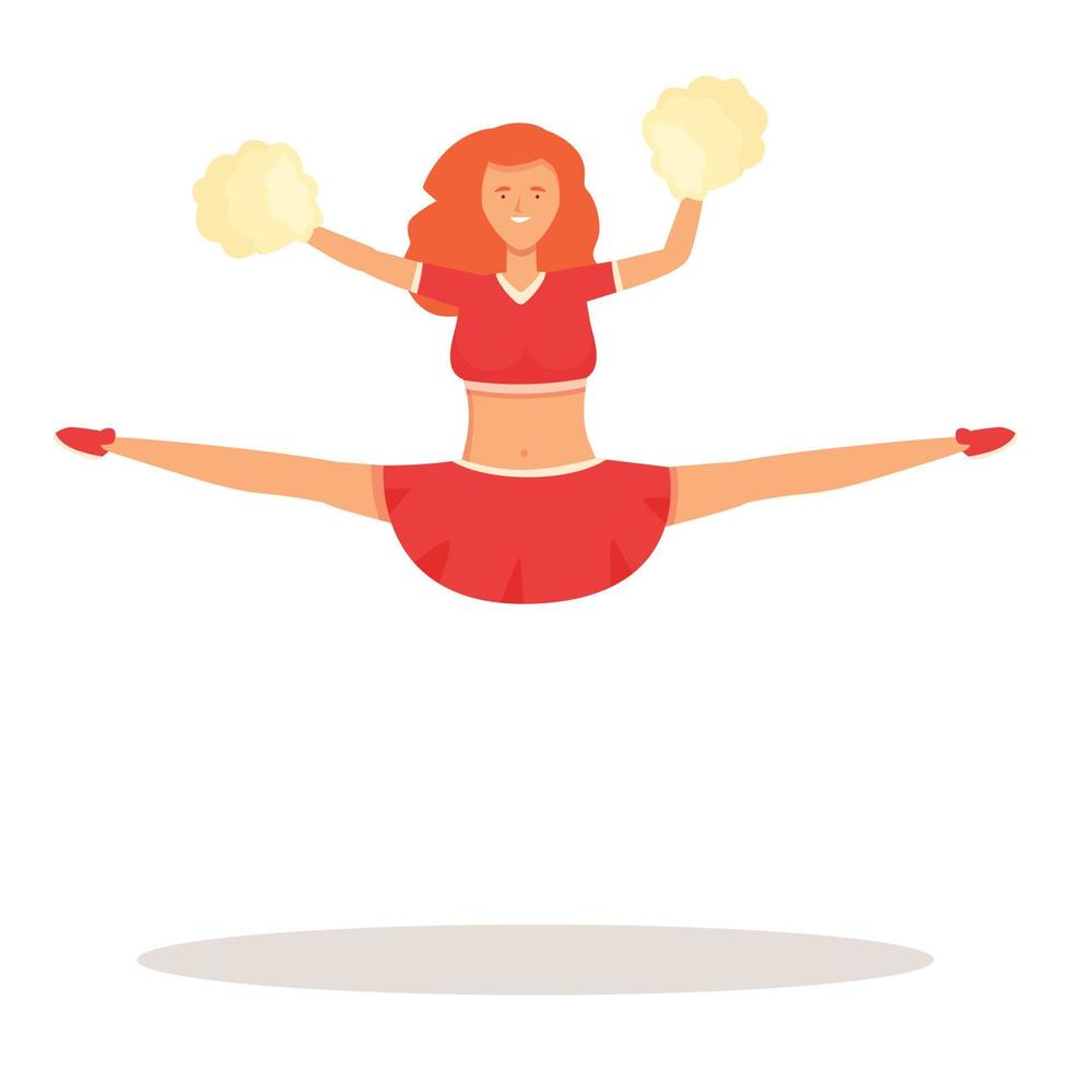 Fitness jump icon cartoon vector. Girl cheer leader vector