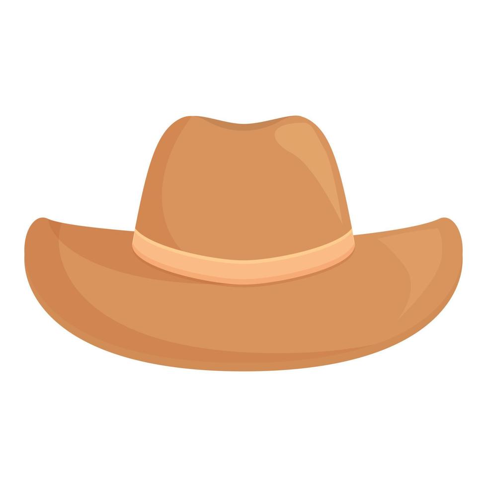 Leather cowboy hat icon cartoon vector. Western costume vector