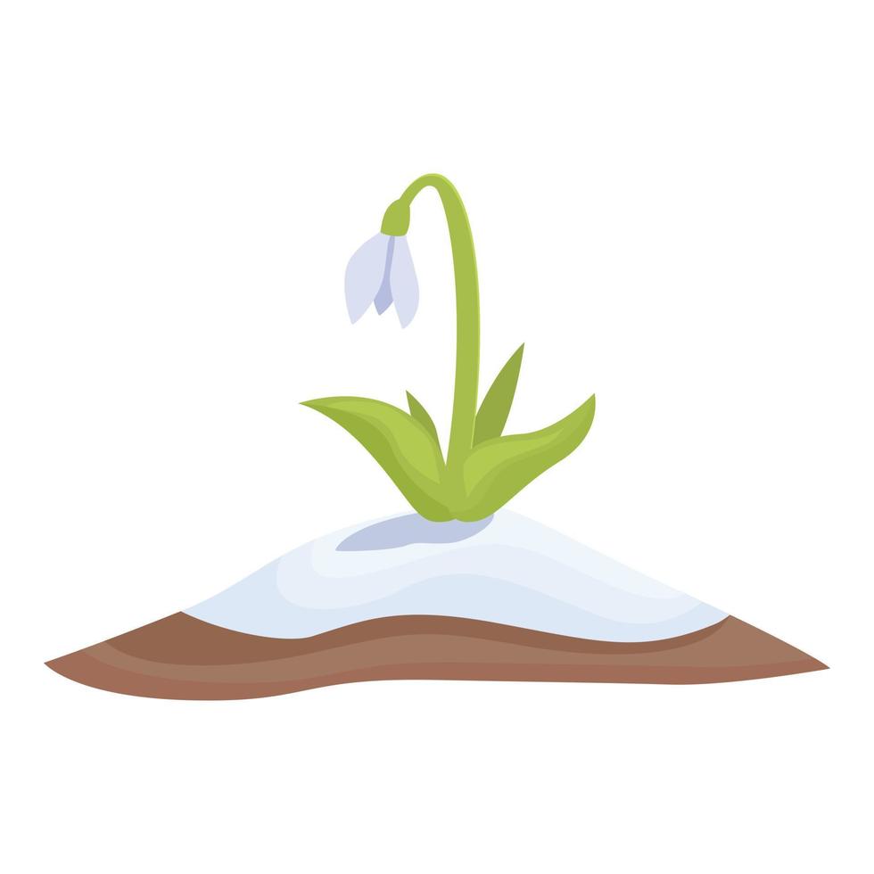 Snowdrop art icon cartoon vector. Spring grass vector