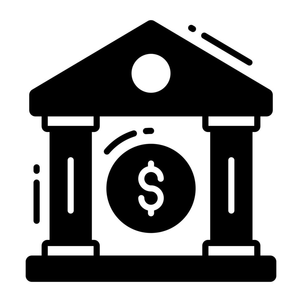 Building with dollar coin, vector design of banking