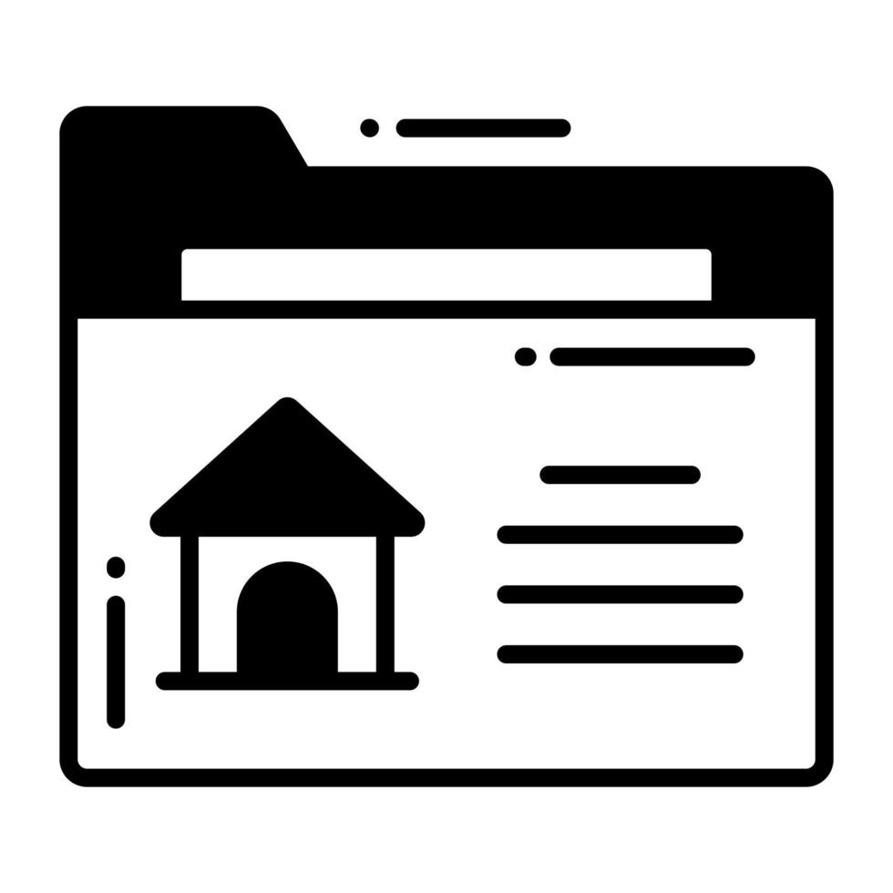 House with file folder vector design of property documents, premium icon