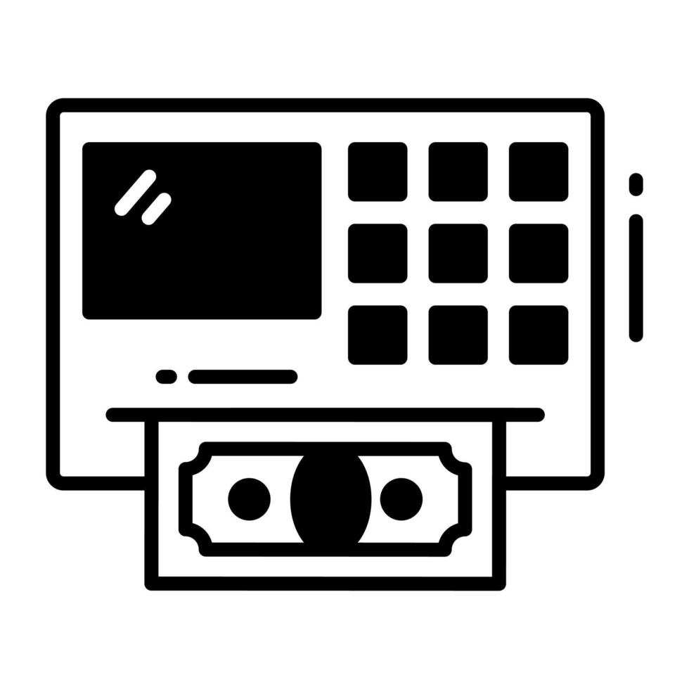Well designed icon of atm machine, cash withdrawal machine icon vector