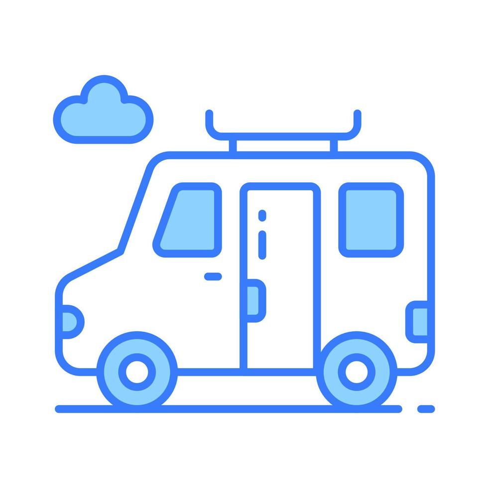 un camioneta para de viaje, agarrar esta editable icono de viaje camioneta, microbús para de viaje vector