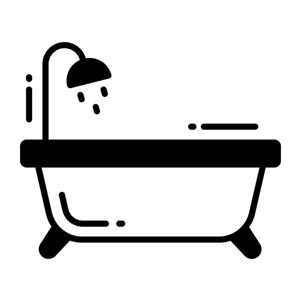 Creatively designed vector of bathtub, bathroom interior icon