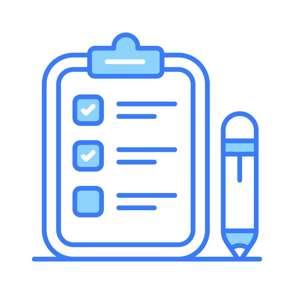 Carefully designed checklist icon represents a list of tasks or items to be completed, often used in productivity and organization apps vector