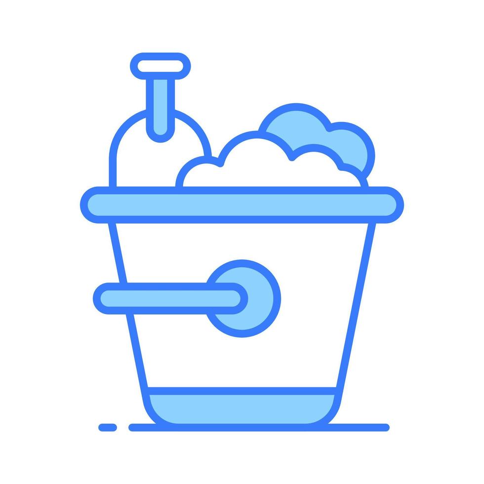 Sand bucket icon represents a small pail used for carrying and playing with sand at the beach or in a sandbox vector