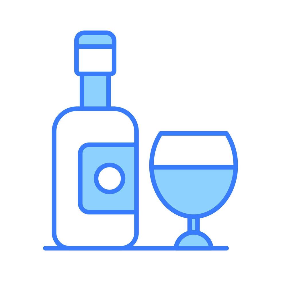 A classic wine bottle and glass icon, representing relaxation, sophistication, and socializing over a glass of wine vector