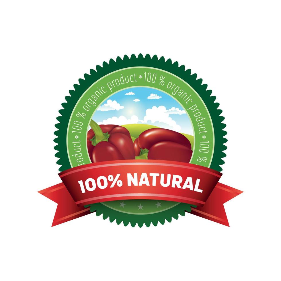 vector label natural bell pepper