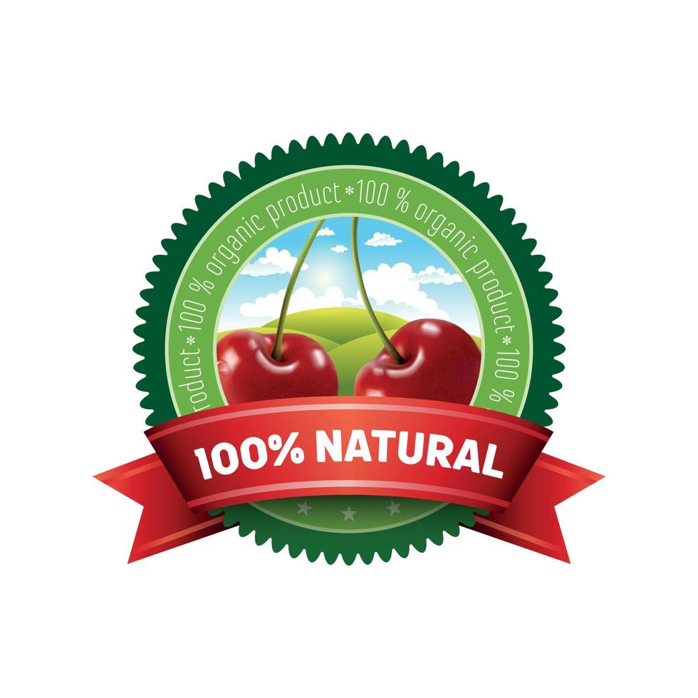 vector label natural cherry