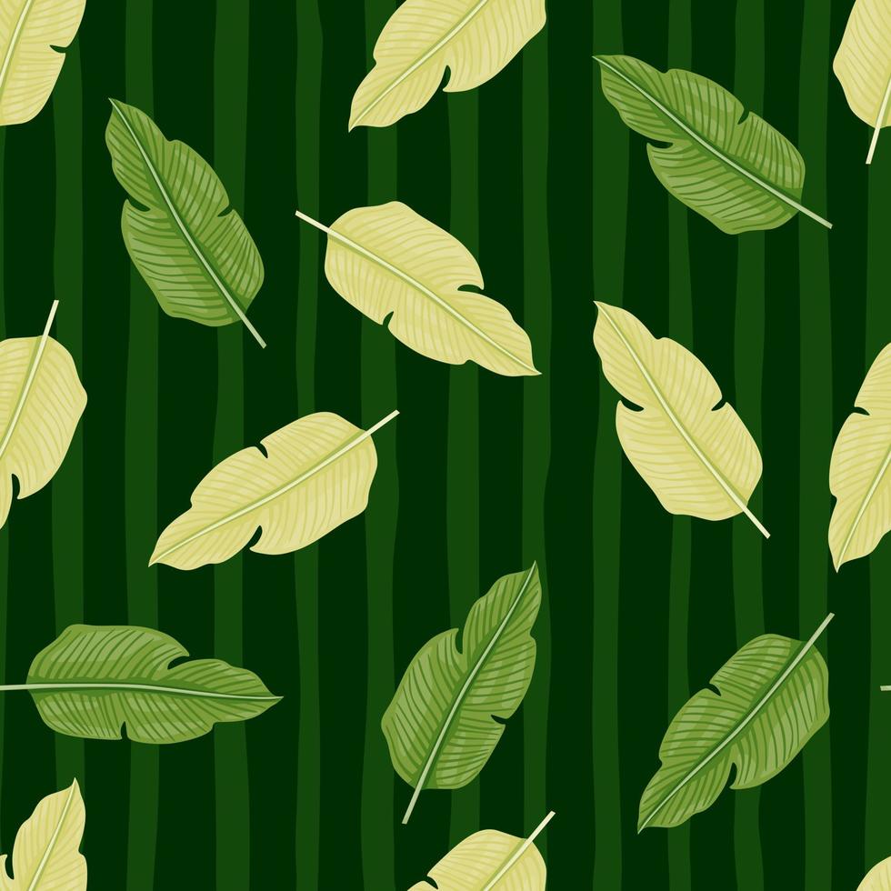 Tropical leaf seamless pattern. Exotic leaves background. Jungle plants endless wallpaper. Rainforest floral hawaiian backdrop. vector