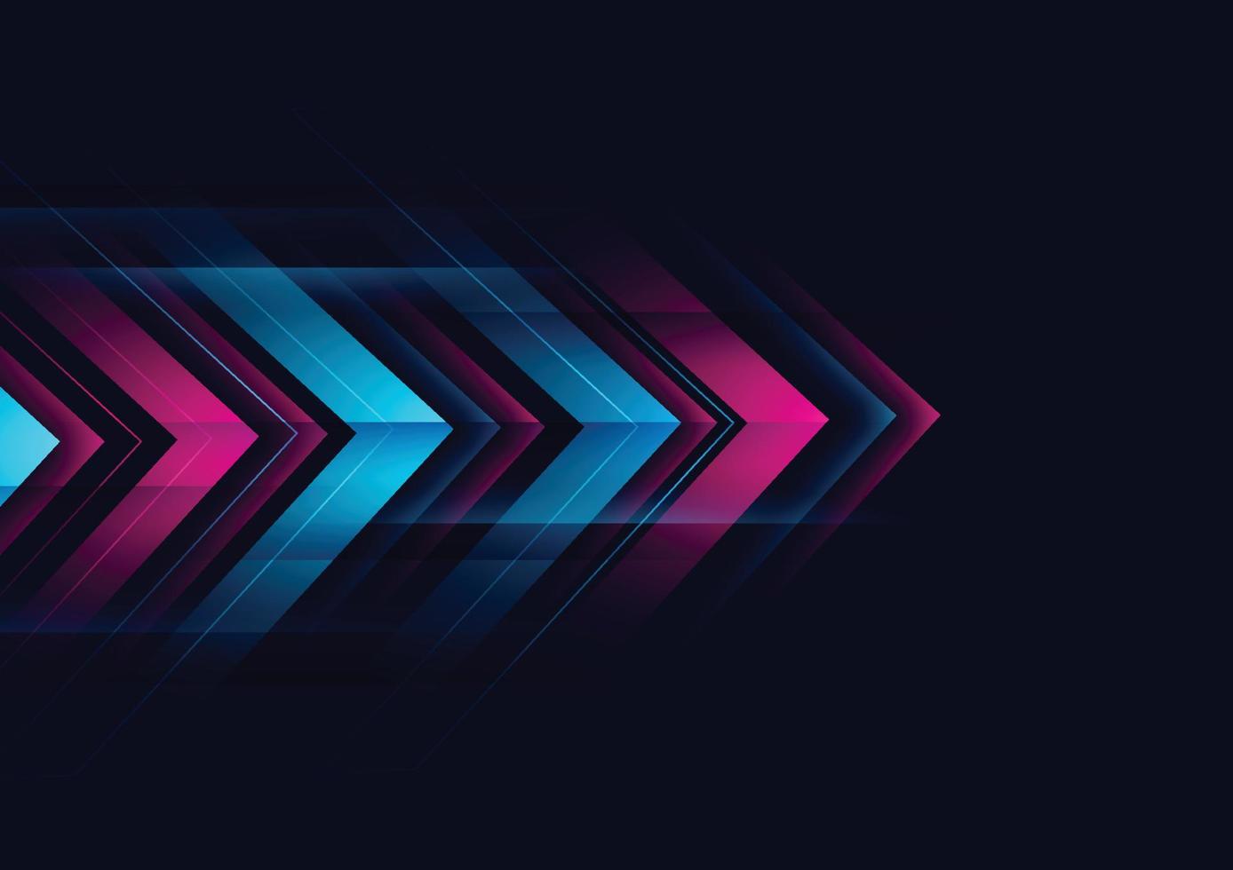 Abstract modern hight speed light arrow line technology effect on black background vector illustration.