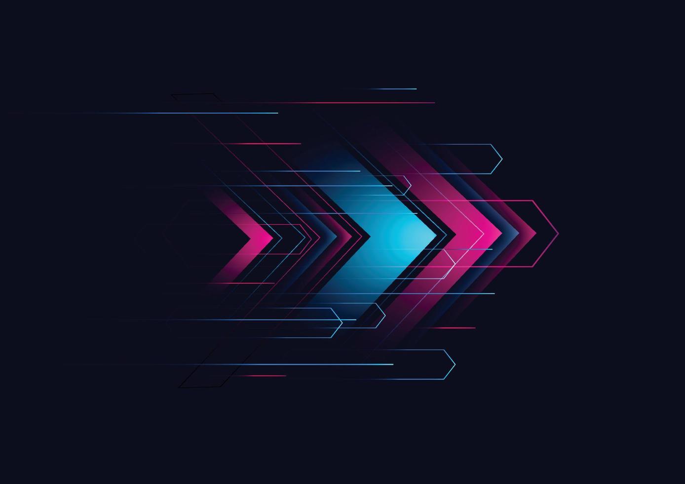 Abstract modern hight speed light arrow line technology effect on black background vector illustration.