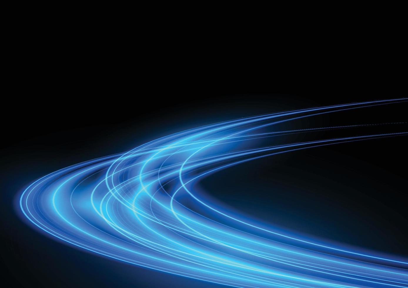 Abstract speed neon light effect on black background vector illustration.