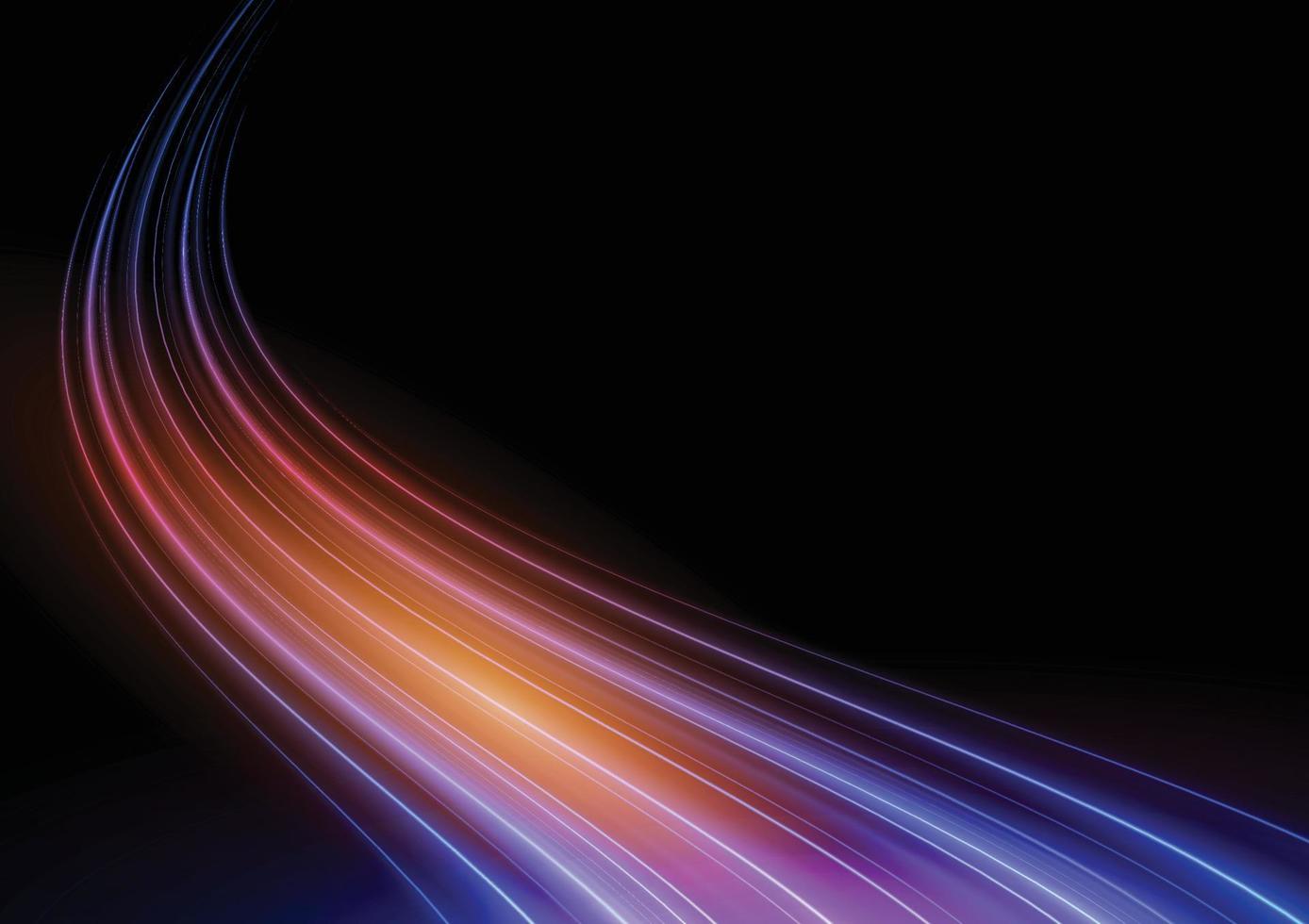 Abstract speed neon light effect on black background vector illustration.