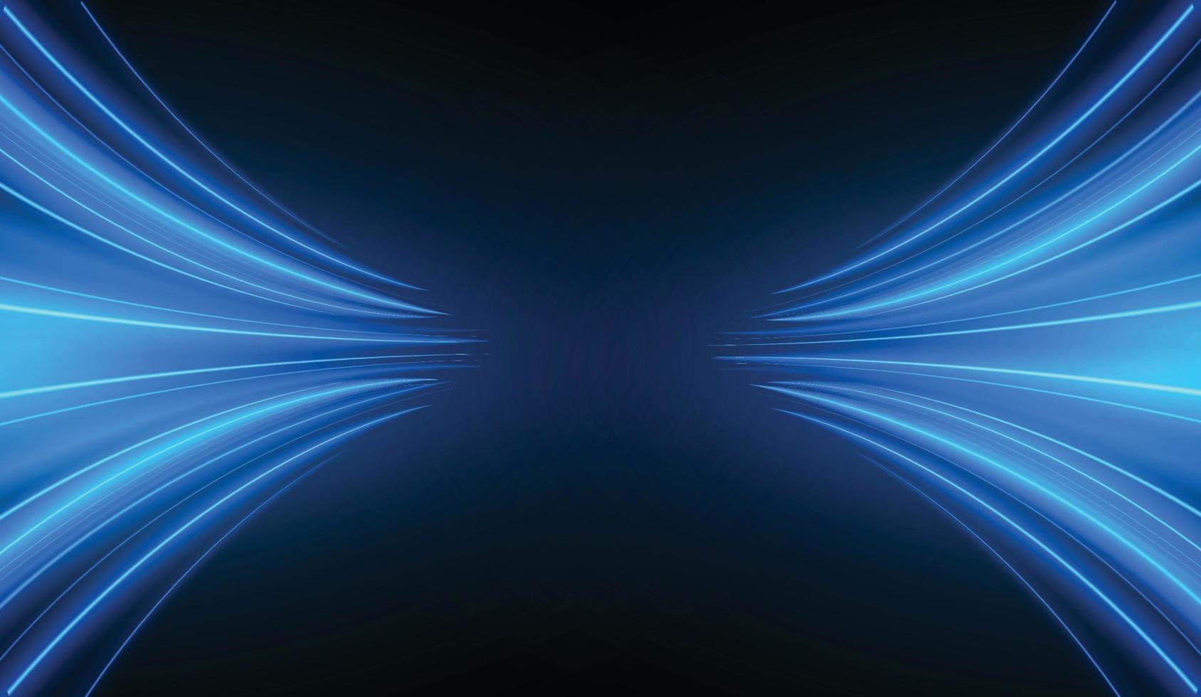 Abstract speed neon light effect on black background vector illustration.
