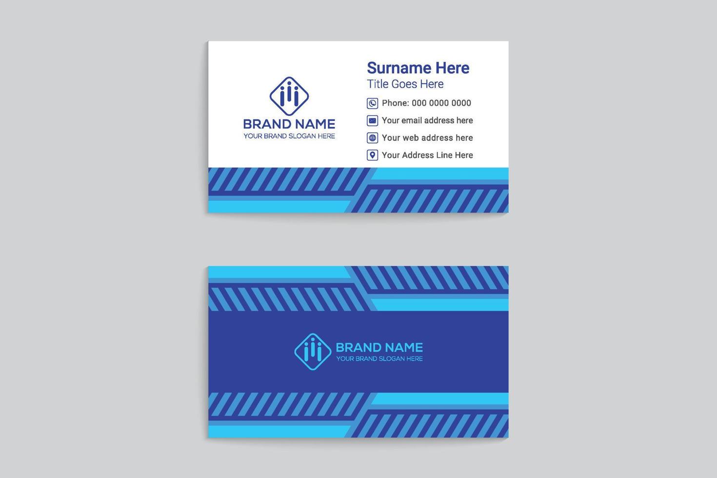 Creative double sided business card template vector