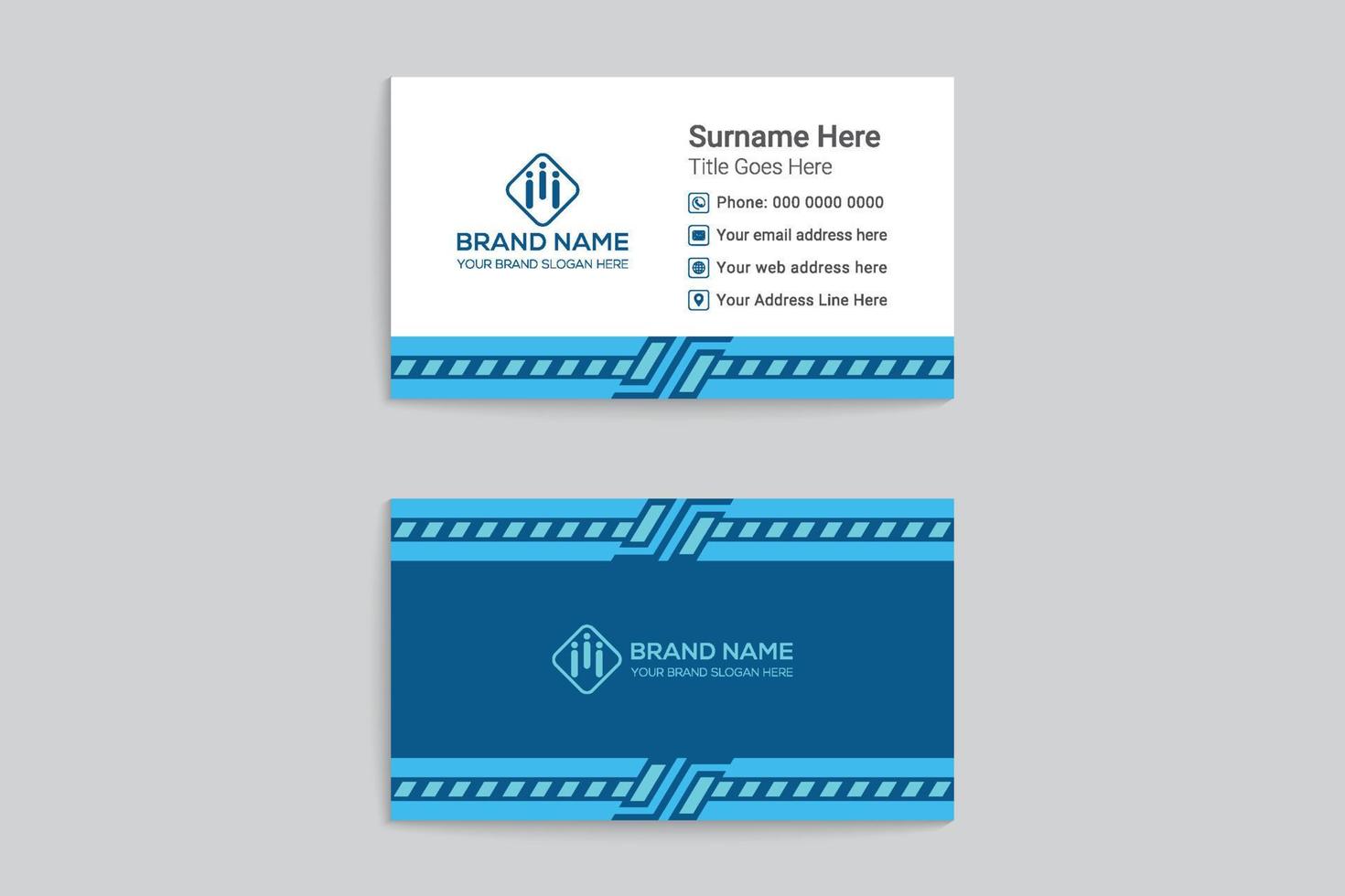 Creative double sided business card template vector