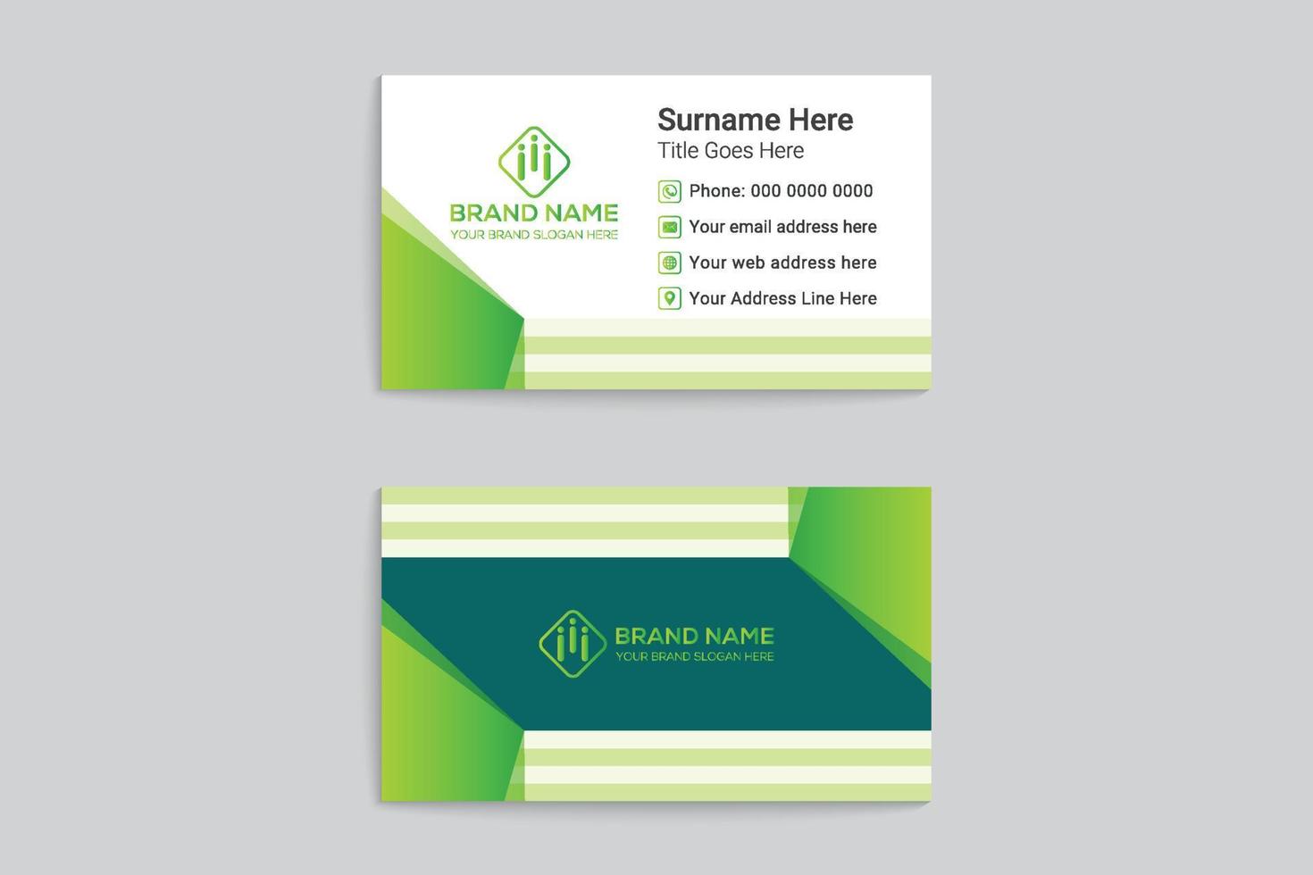 Flat business card design vector