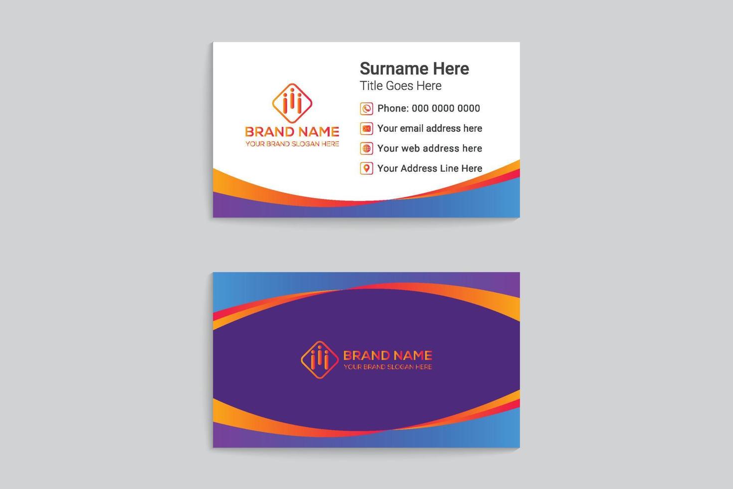 Modern business card template with abstract shape vector