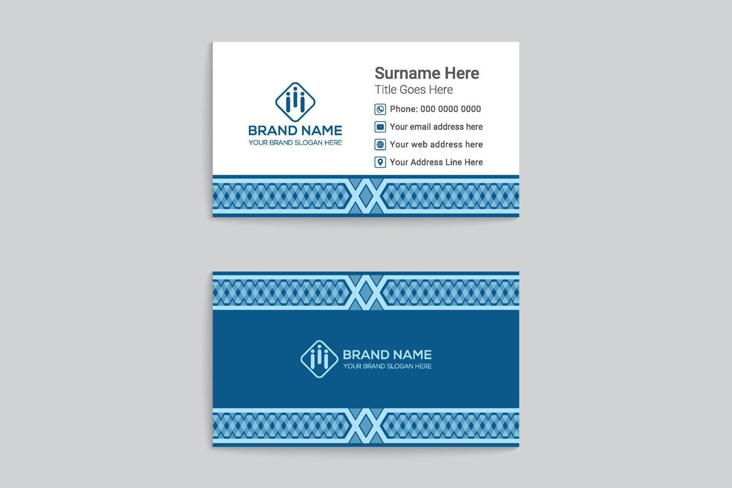 Creative double sided business card template vector