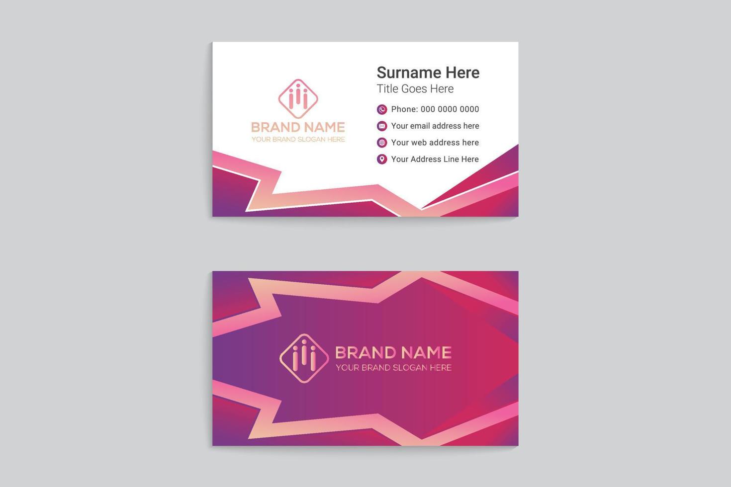 Flat abstract business card template vector