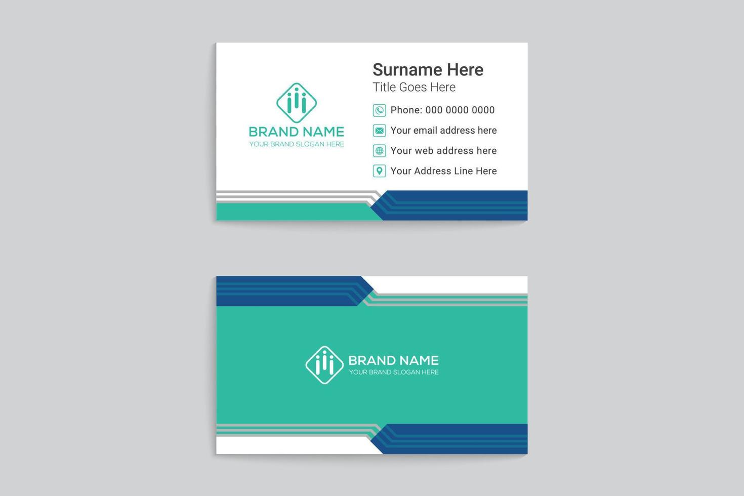 Set of modern professional business card design vector