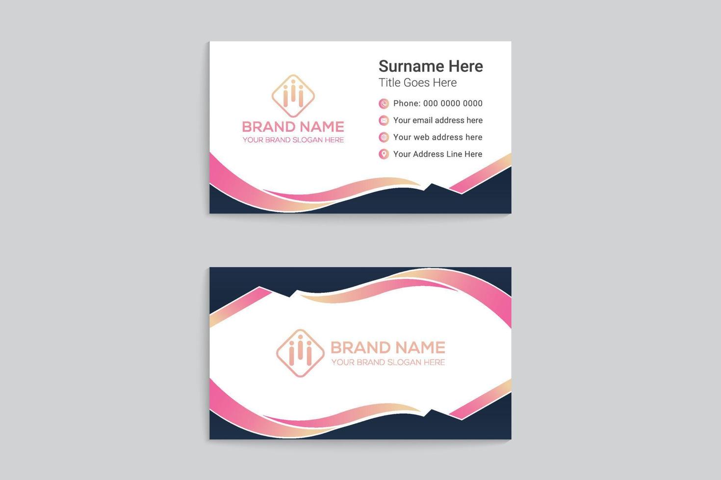 Clean minimal business card template vector