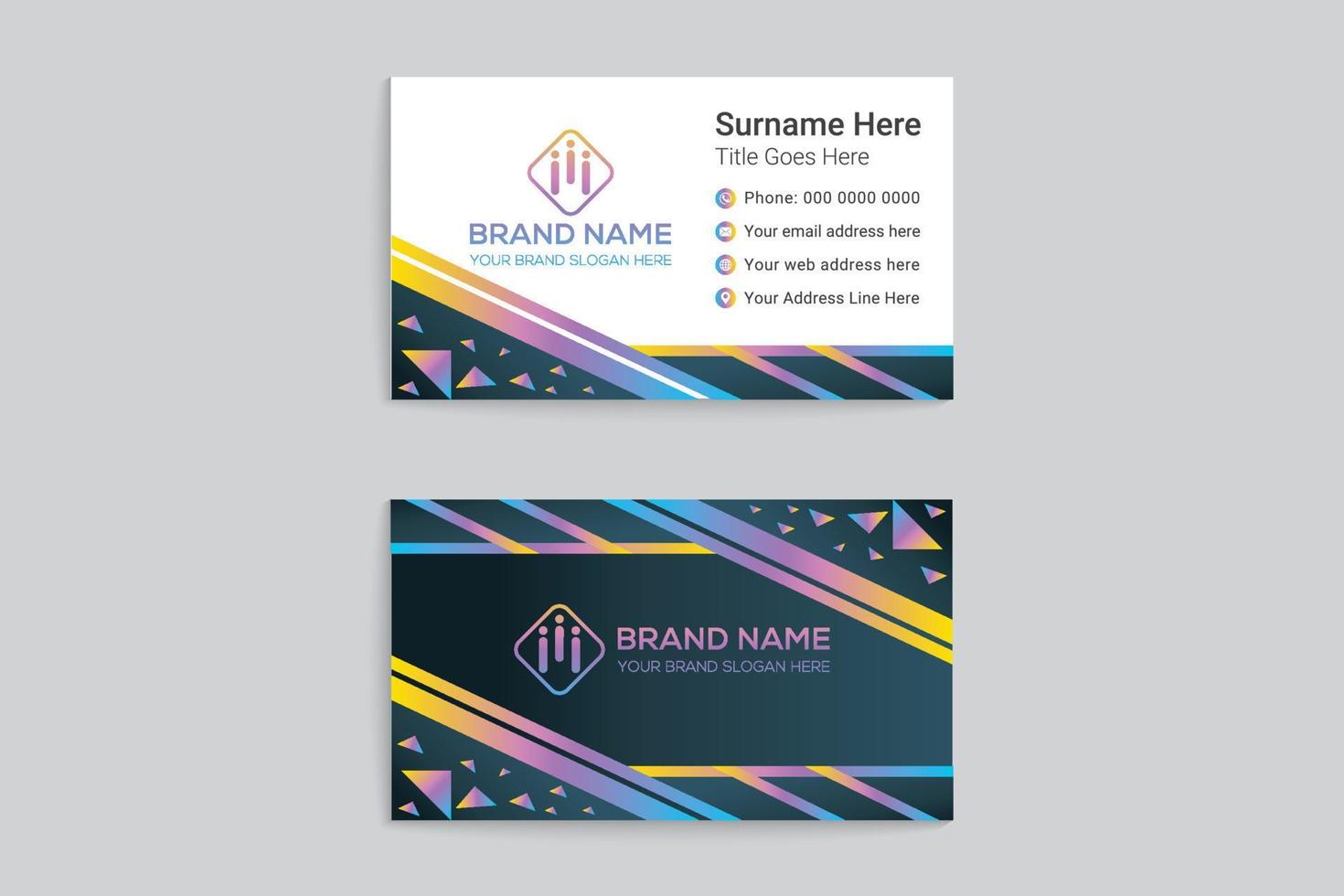 Clean professional business card template vector