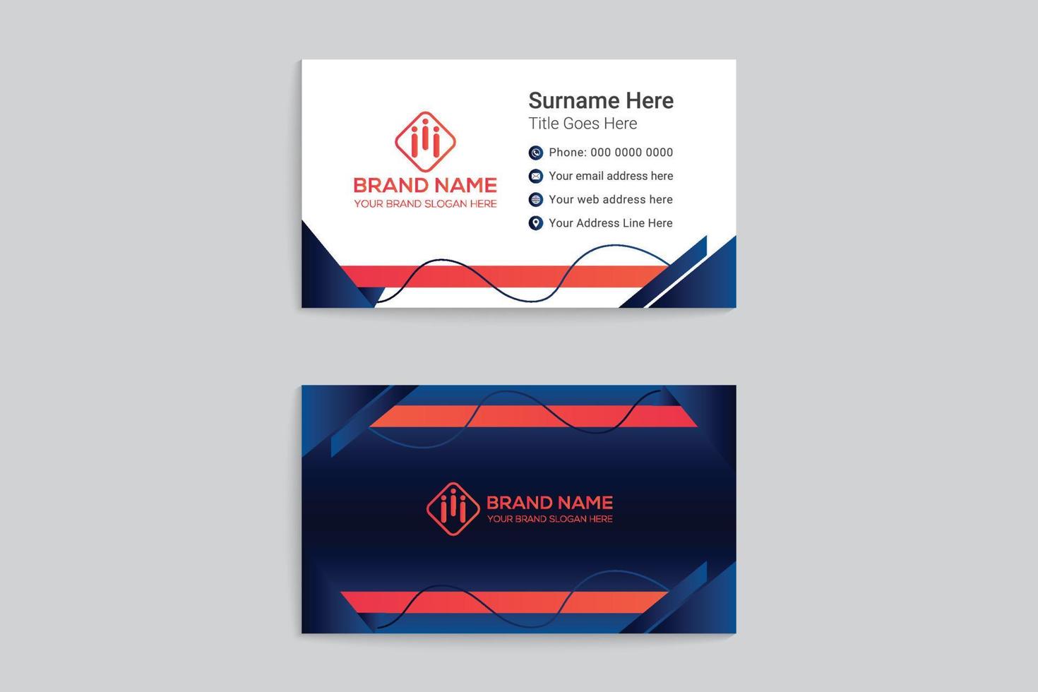Elegant shape business card template vector