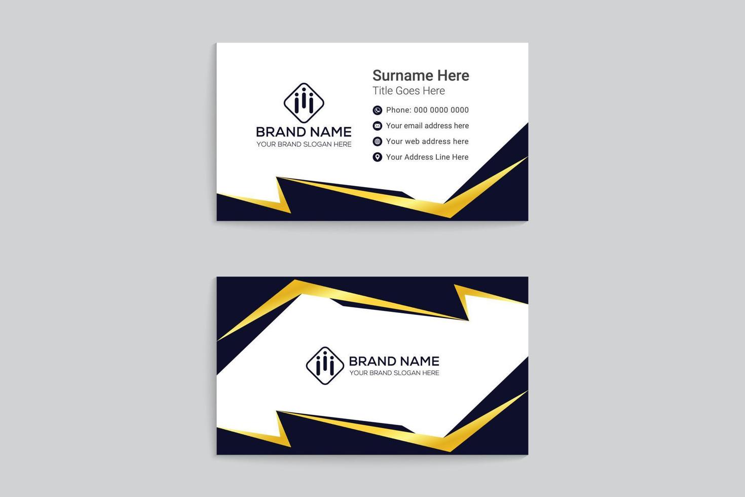 Gold foil business card template vector
