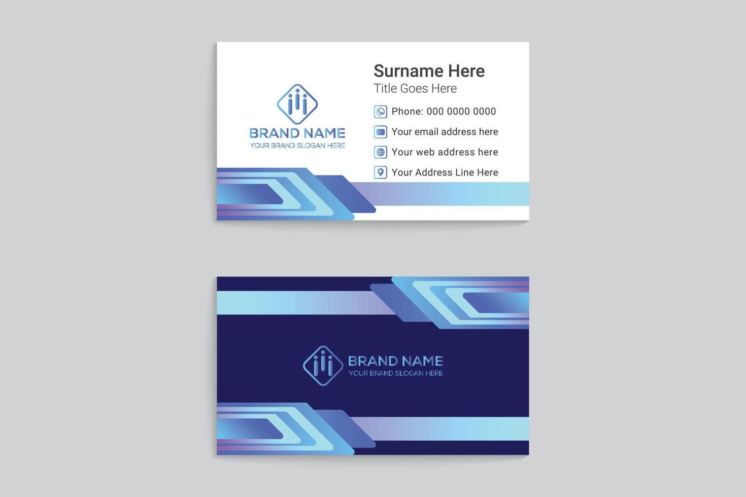 Creative double sided business card template vector