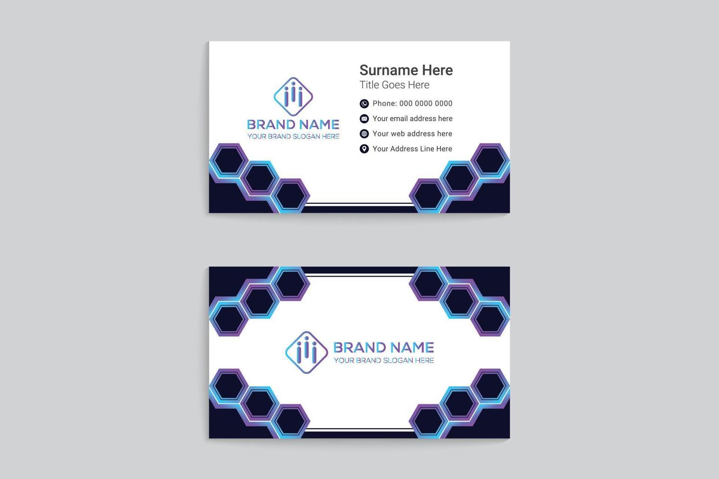 Business card design template mockup vector