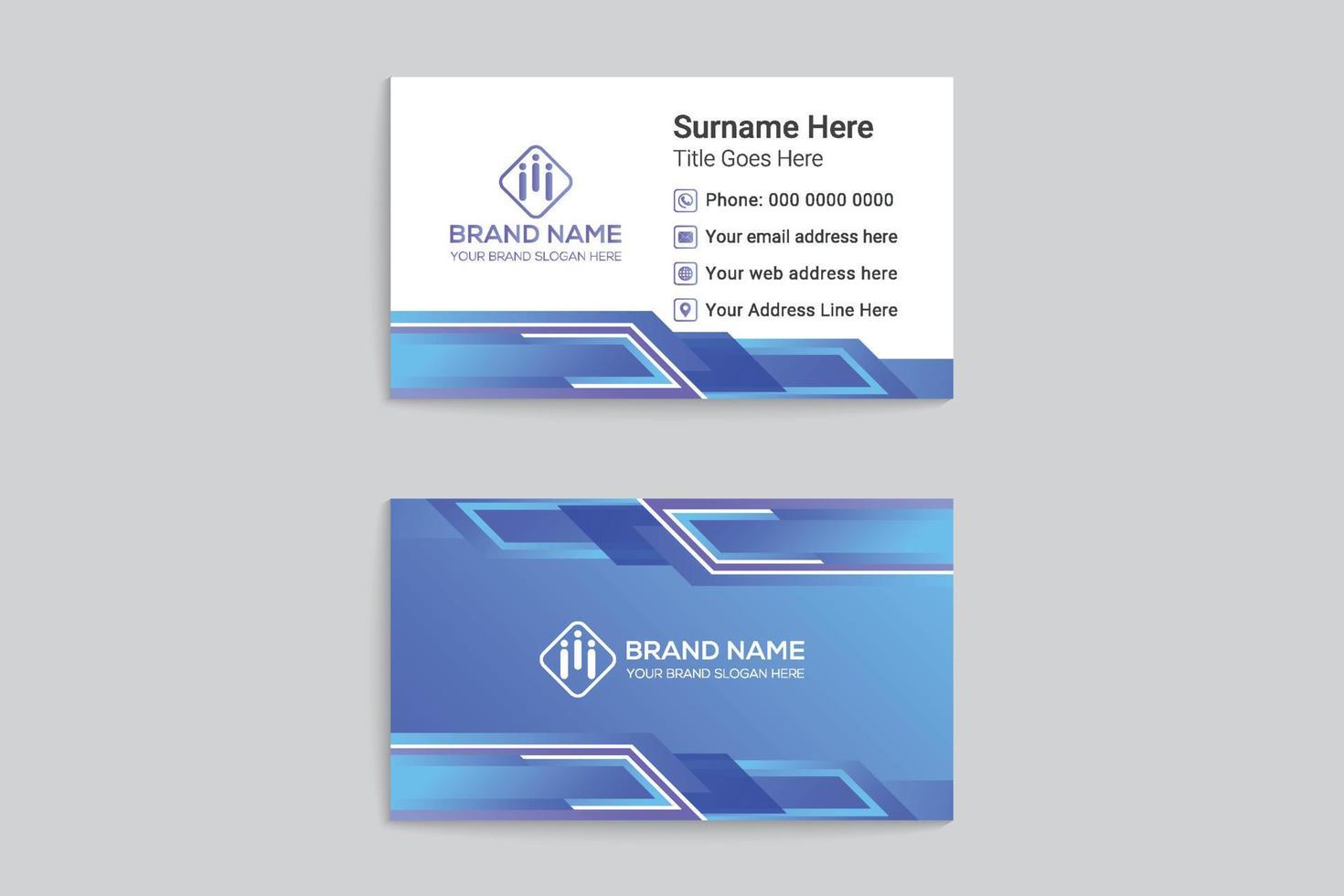 Creative double sided business card template vector