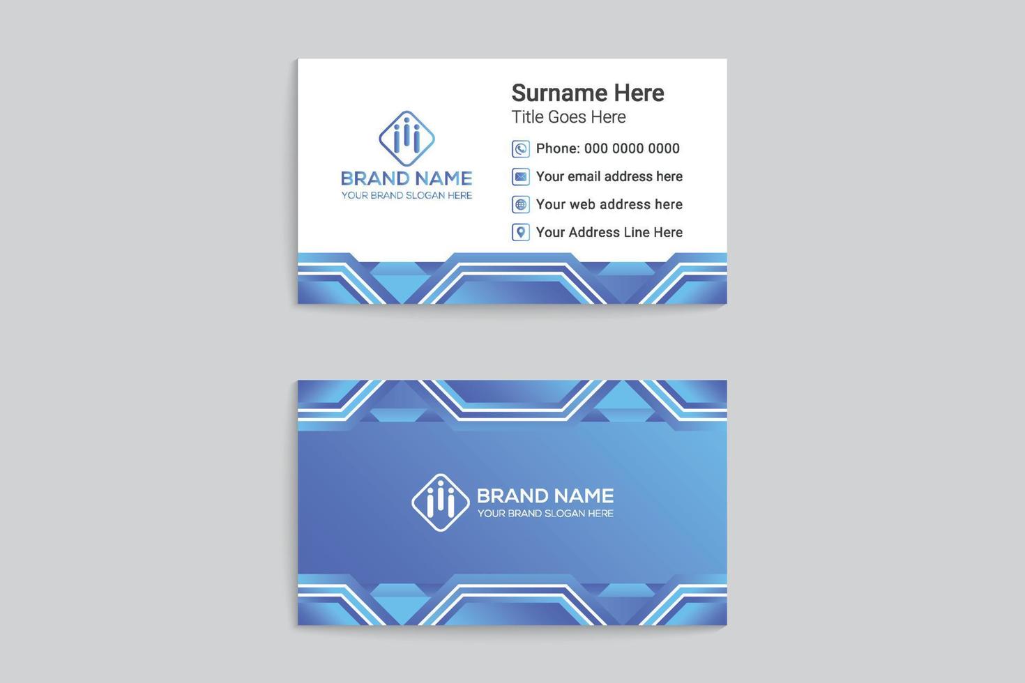 Creative double sided business card template vector