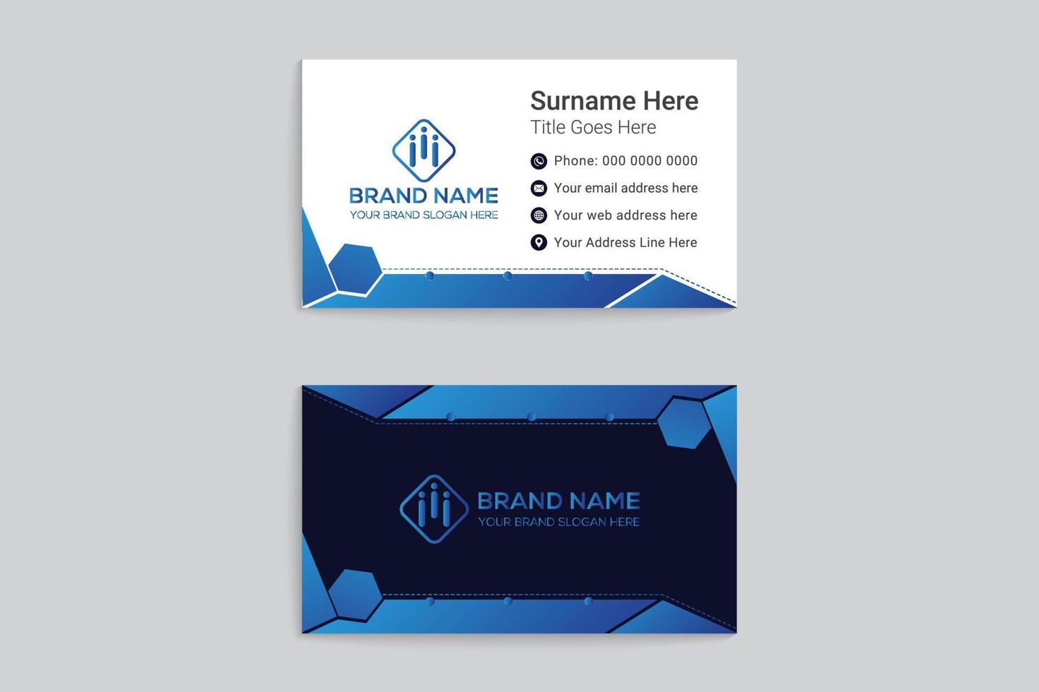 Creative double sided business card template vector