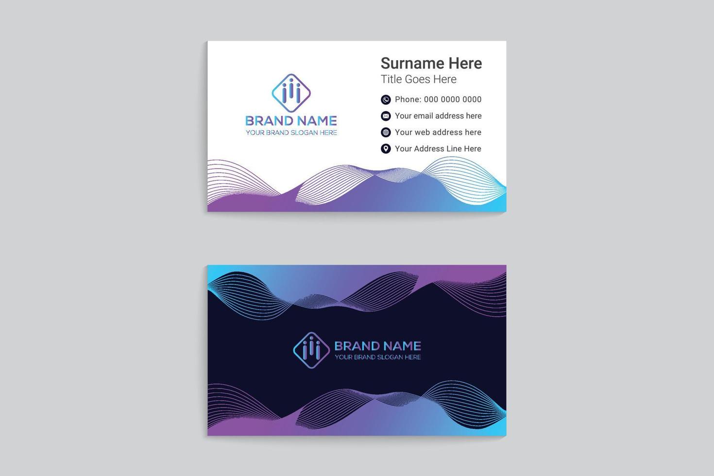 Creative double sided business card template vector