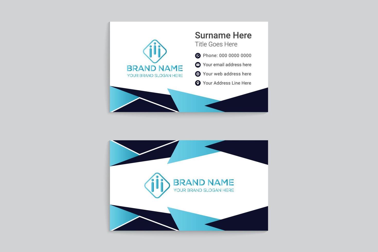 Creative double sided business card template vector