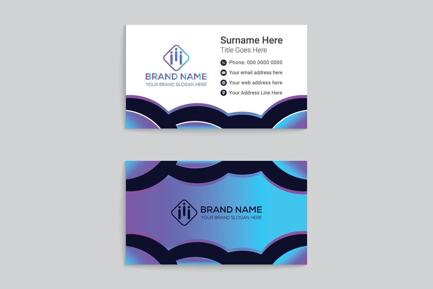 Creative double sided business card template vector