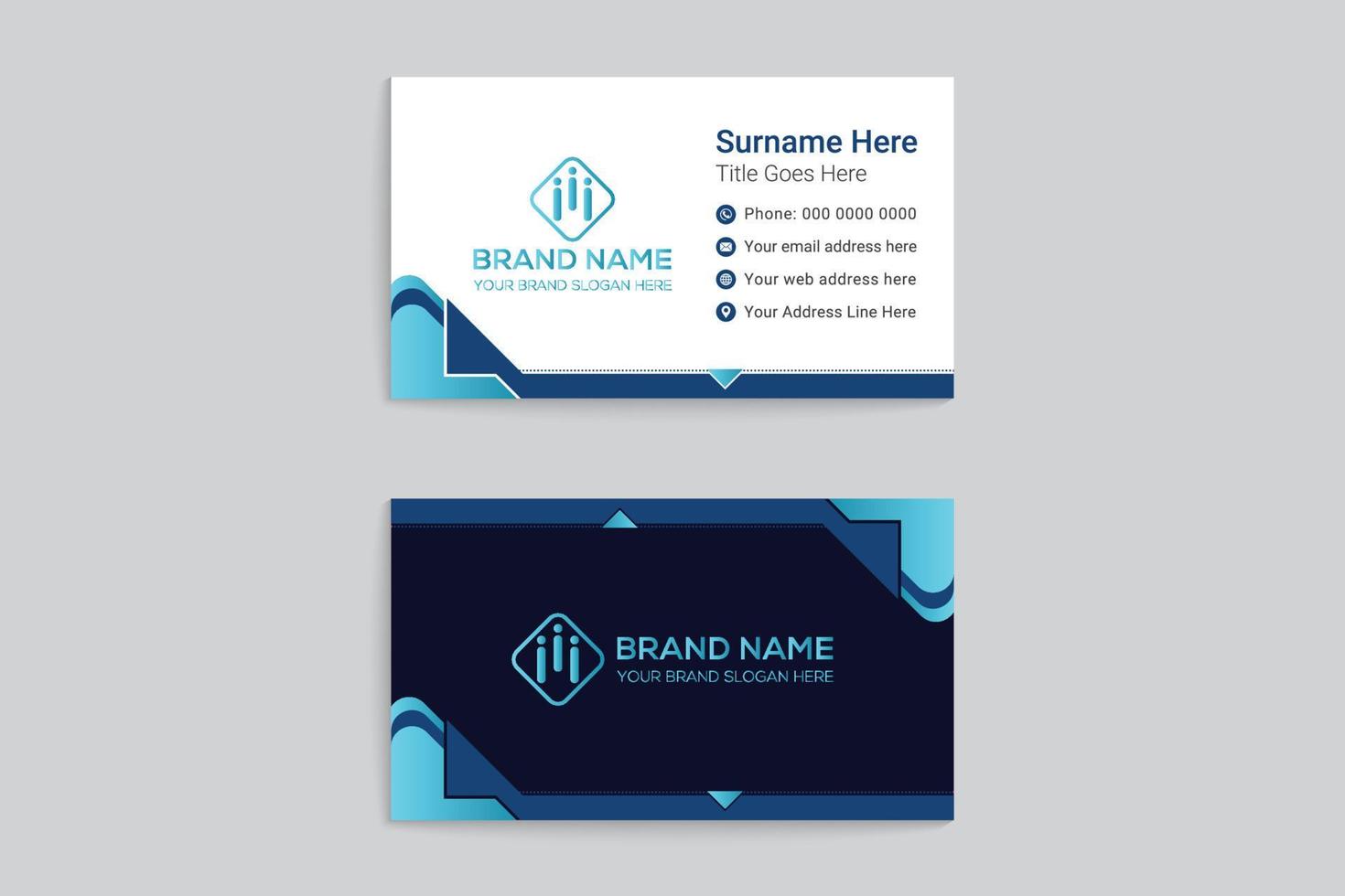 Creative double sided business card template vector