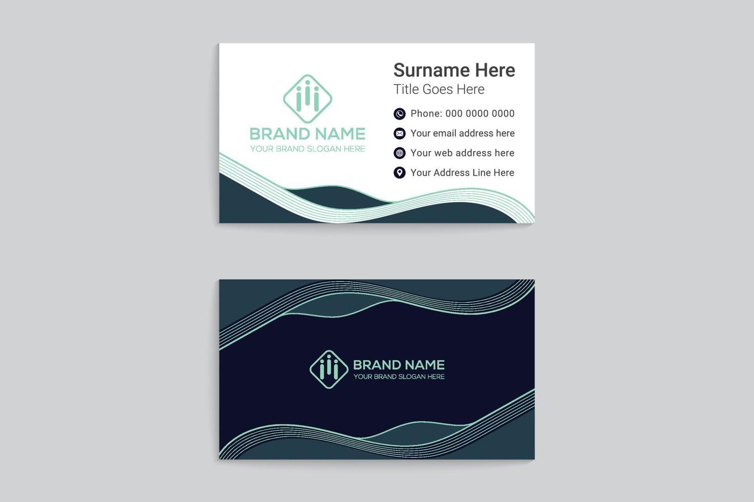 Creative double sided business card template vector