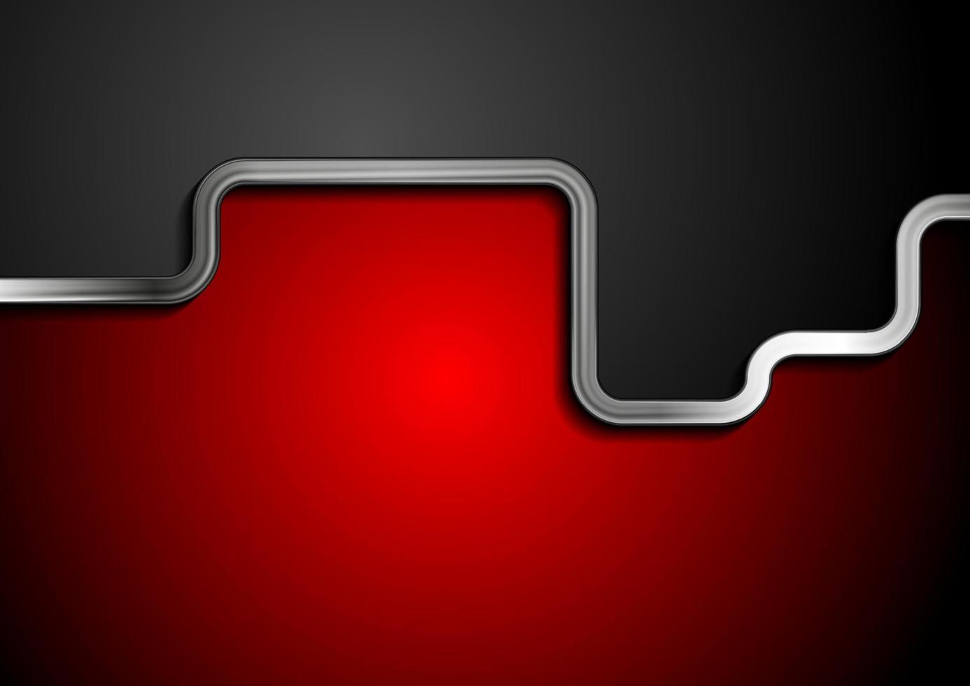 Contrast red and black background with metallic stripe vector