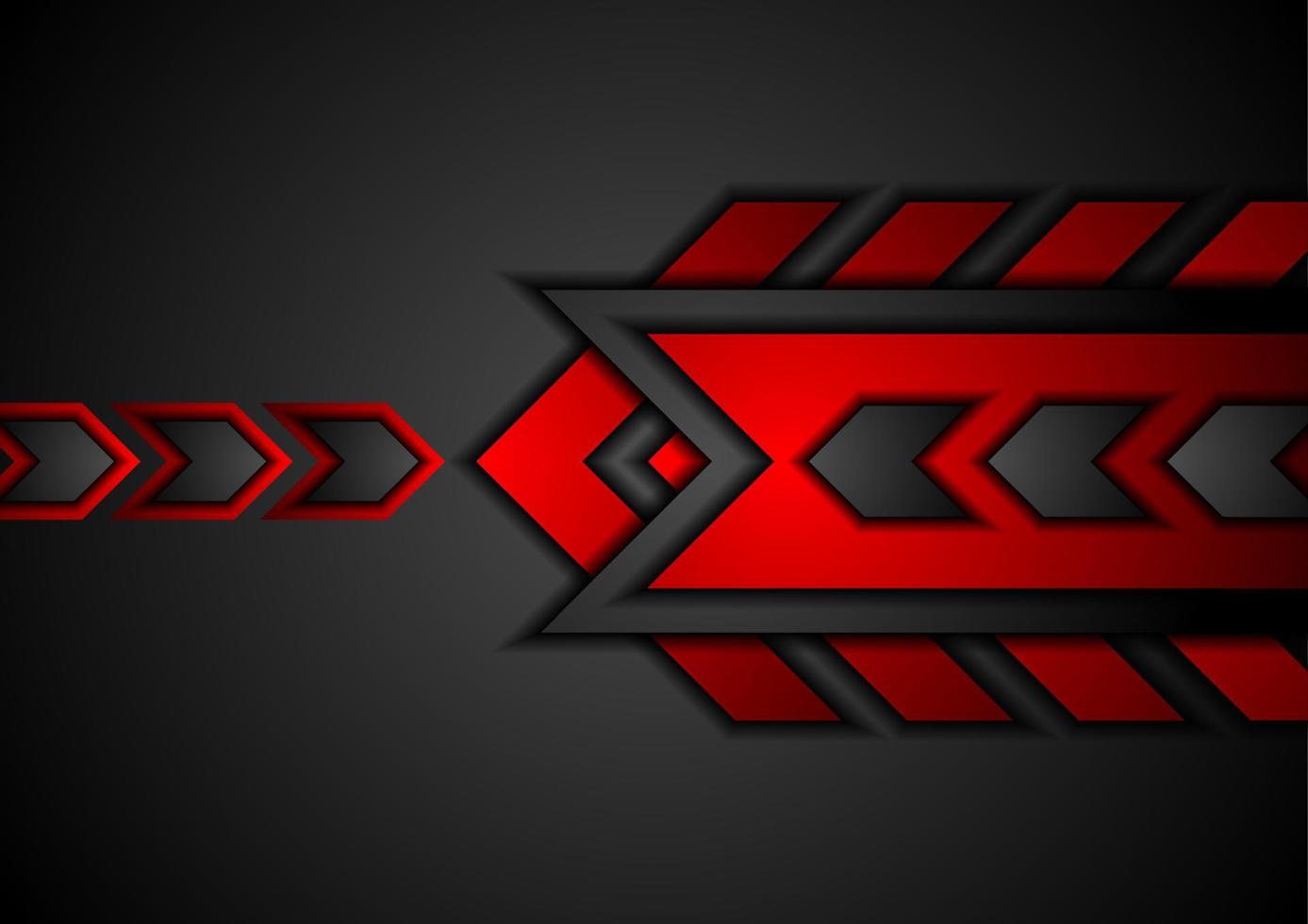 Red and black abstract technology background with arrows vector