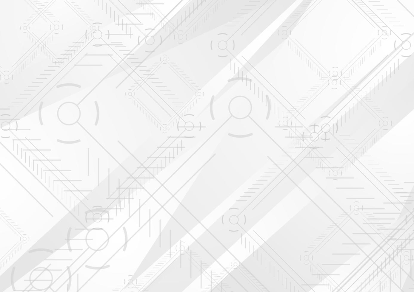 Grey white abstract technology background vector